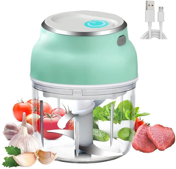 Portable Electric Mini Garlic Cutter Masher Vegetable Fruit Meat Food Chopper Grinder