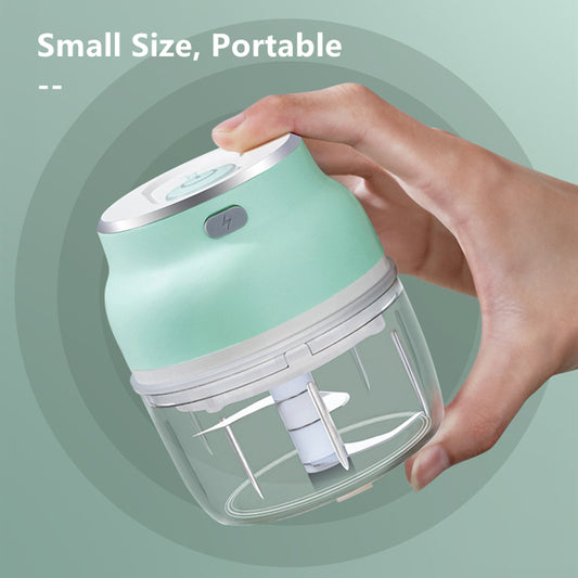 Portable Electric Mini Garlic Cutter Masher Vegetable Fruit Meat Food Chopper Grinder