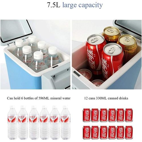 7.5 Liter Capacity Car Mini Refrigerator 12V Lightweight Car Refrigerator Ice Box Semiconductor Insulated Cooler Car Fridge